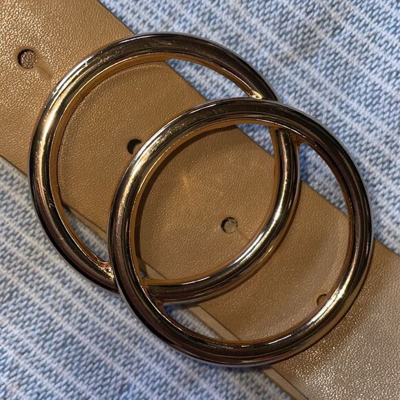 SHEIN Double O-Ring Buckle Faux Leather Belt - Camel - FREE with any purchase - Picture 5 of 10